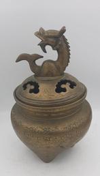 Chinese bronzen wierookbrander met draak, Ophalen of Verzenden, Brons