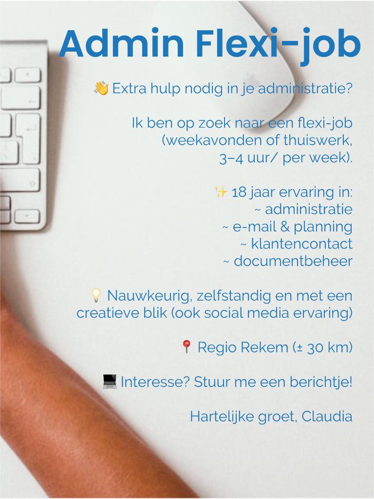 Flexi-job ADMINISTRATIE, Offres d'emploi, Permis de conduire B, Jusqu'à 24 heures, Service clientèle et Call center, Autres formes