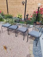 4 stoelen voor buiten of binnen, Ophalen, Zo goed als nieuw, Metaal, Stapelbaar