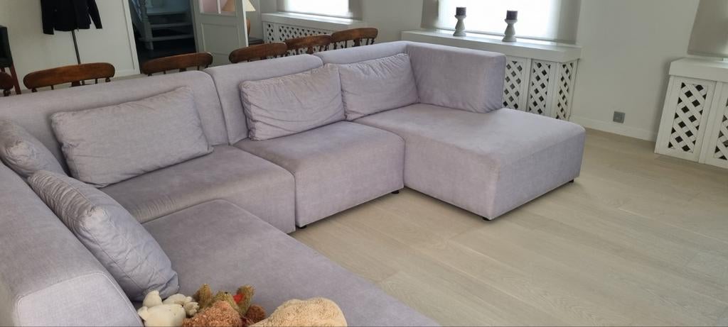 Salon zetelhoek,lichtgrijs ,perfecte staat, Ophalen