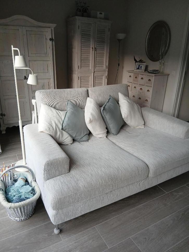 Licht grijze zetel, Huis en Inrichting, Zetels | Zetels, Zo goed als nieuw, Rechte bank, Driepersoons, Stof, Ophalen