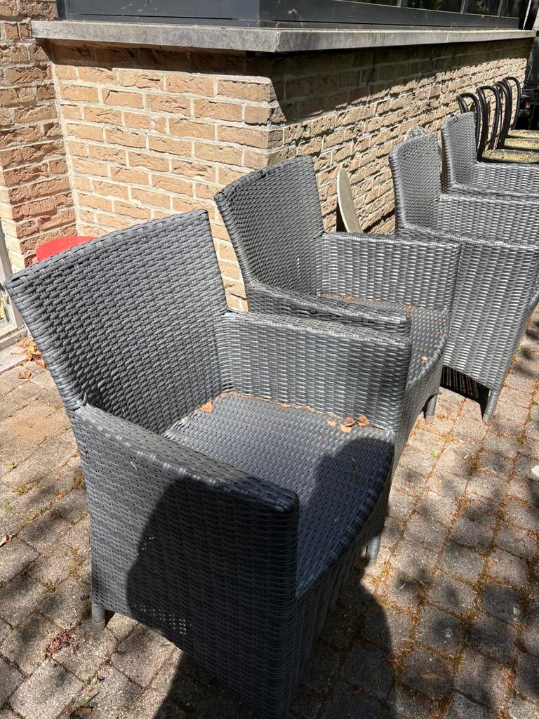 4 wicker tuintafel stoelen (LEES ADVERTENTIE), Ophalen, Gebruikt, Wicker