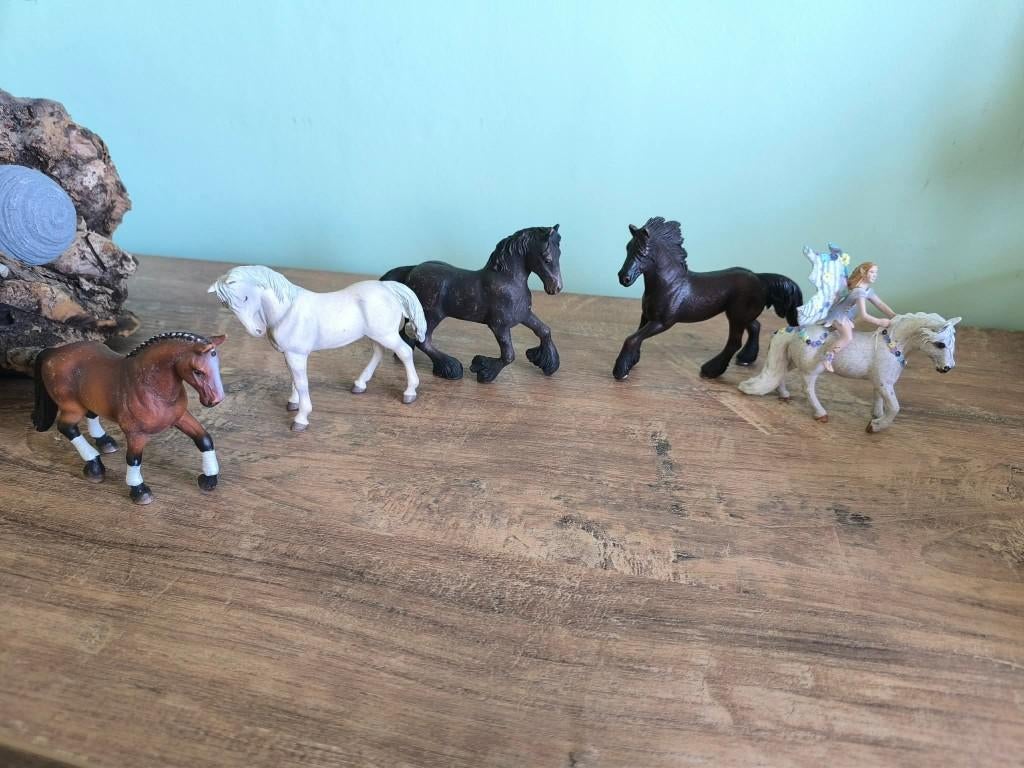 5 Schleich-paarden, Verzamelen, Ophalen of Verzenden, Gebruikt, Paard, Beeldje of Figuurtje