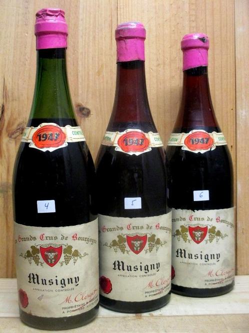 MUSIGNY 1947, Félix Clerget, très bon niveau, Collections, Vins, Comme neuf, Enlèvement ou Envoi