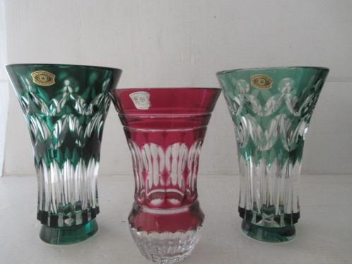 Val Saint Lambert - 3 vaazjes, Antiek en Kunst, Antiek | Glaswerk en Kristal, Ophalen