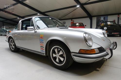 1973 Porsche 911T Targa, Auto's, Oldtimers, Bedrijf, Te koop, Porsche, Benzine, Coupé, Handgeschakeld, Zilver of Grijs, Zwart