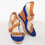 Chaussure en cuir Intropia Wedges s24 (taille 39) €75, -, Vêtements | Femmes, Chaussures, Comme neuf, Hoss Intropia, Bleu, Sandales et Mûles