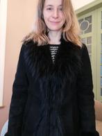Zwarte Penny Lane jas, zacht leder met bont, Kleding | Dames, Jassen | Winter, Ophalen of Verzenden