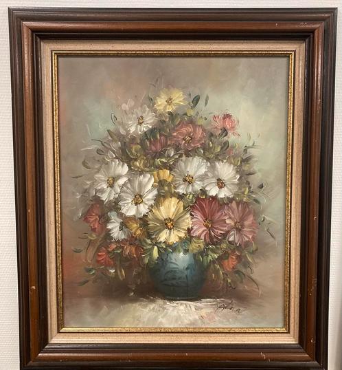 Schilderij op doek met bloemenboeket, Antiek en Kunst, Kunst | Schilderijen | Klassiek, Ophalen