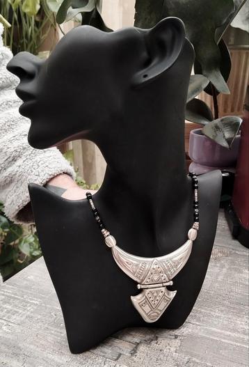 Beau et grand collier touareg en argent sterling, Enlèvement ou Envoi, Comme neuf, Argent, Argent