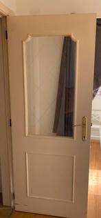 Houten deur met glas gratis op te halen, Doe-het-zelf en Bouw, Deuren en Vliegenramen, Ophalen, Gebruikt, 80 tot 100 cm, Binnendeur
