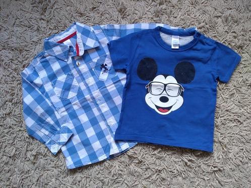 ★ M86/92 - Set Micky Mouse Hemd + T-shirt, Kinderen en Baby's, Babykleding | Maat 86, Gebruikt, Jongetje, Setje, Ophalen of Verzenden