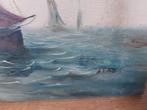 Schilderij Aerts,  schepen op het water, Antiek en Kunst, Ophalen of Verzenden