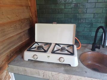 atag dubbele gaskookplaat emaille retro vintage buitenkeuken beschikbaar voor biedingen