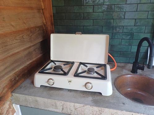 atag dubbele gaskookplaat emaille retro vintage buitenkeuken, Elektronische apparatuur, Kookplaten, Gebruikt, Ophalen