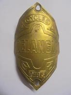 balhoofdplaatje cycles delangle paris kopmerk, fietsplaat, Antiek en Kunst, Ophalen of Verzenden