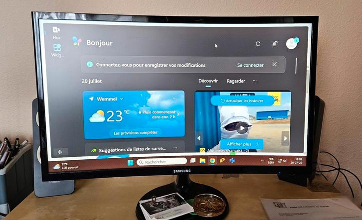 Écran Samsung C24F390FHUXEN 24”, Computers en Software, Monitoren, Zo goed als nieuw, Ophalen