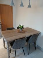 Gezandstraalde tafel met 4 stoelen, Huis en Inrichting, Ophalen, Gebruikt