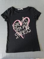 T-shirt noir avec motif, Enfants & Bébés, Vêtements enfant | Taille 152, Comme neuf, Fille, Enlèvement, Autres types