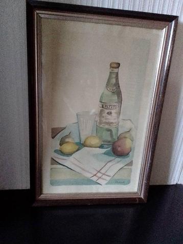 Waterschilderij stilleven Jo Verbestel jaren 60-70  beschikbaar voor biedingen