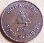 GUERNESEY : EXCELLENT 4 doubles 1956 KM 15 Brillant UNC !, Timbres & Monnaies, Monnaies | Europe | Monnaies non-euro, Envoi, Monnaie en vrac