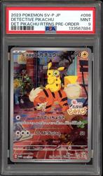 Detective Pikachu PSA 9 - SV-P 098 - Japanese Promo 2023, Ophalen of Verzenden, Zo goed als nieuw, Losse kaart