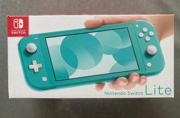 Switch lite, Games en Spelcomputers, Spelcomputers | Nintendo Switch Lite, Zo goed als nieuw, Turquoise, Met beschermhoes of tas