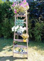 Antieke ladder, afgeschuurd, stevig, excl bloemen, Ophalen, Gebruikt