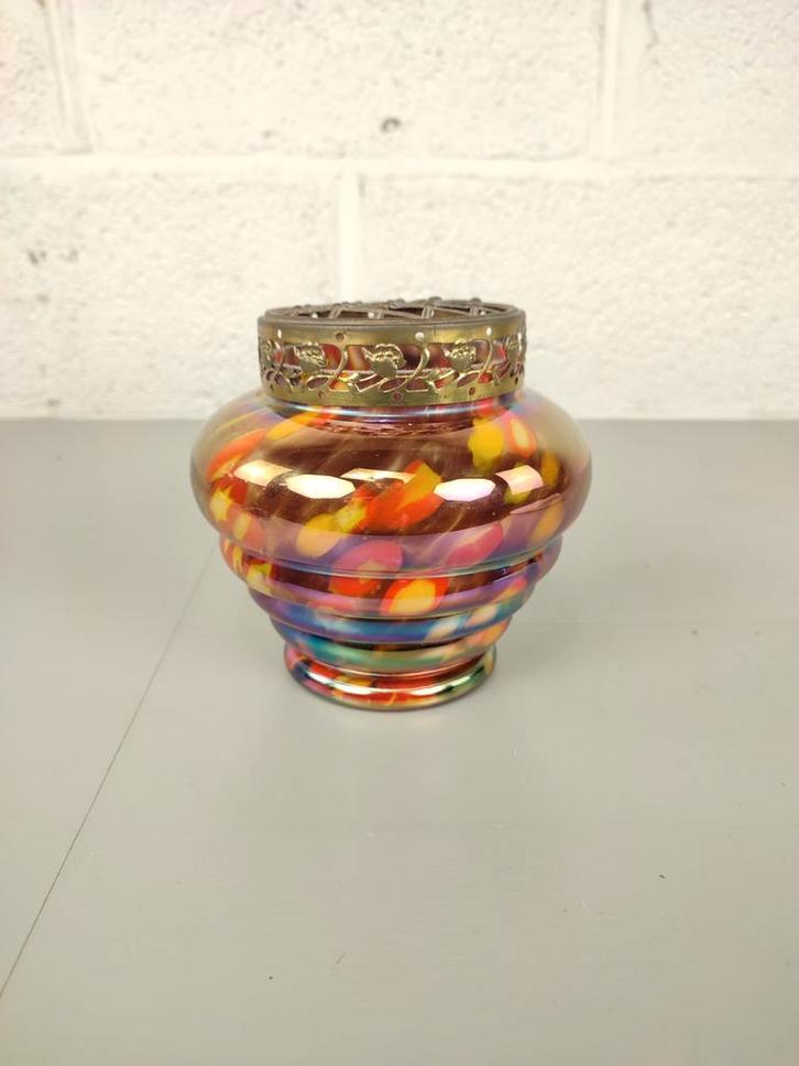 Antieke iriserende pique fleur Kralik, Antiek en Kunst, Antiek | Glaswerk en Kristal, Ophalen of Verzenden