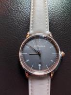 horloge unisex , dames/heren met datum. leren bandje rodania, Handtassen en Accessoires, Ophalen of Verzenden