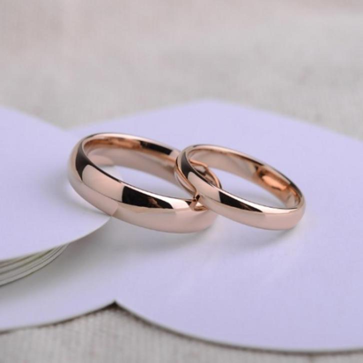 Trouwringen wolfraam 18 karaat verguld Rosé goud - Classic, Handtassen en Accessoires, Ringen, Nieuw, Dame of Heer, Roze, Overige materialen