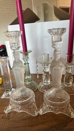 Kaarsenhouders kandelaars glas vintage, Ophalen, Glas