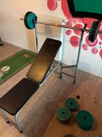 Bench met gewichten, Sport en Fitness, Fitnessmaterialen, Ophalen, Gebruikt