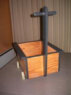 HOUTEN SPEELGOEDWAGENTJE - OPBERGWAGENTJE, Enlèvement ou Envoi, Neuf