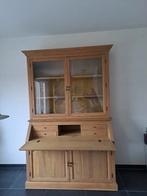 Vitrine kas met secretaire - landelijk, Landelijk - vitrinekast - secretaire, Avec tablette(s), Comme neuf, 100 à 150 cm