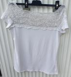 Witte blouse met kant van H&M maat S, Kleding | Dames, Blouses en Tunieken, H&M, Wit, Ophalen of Verzenden, Maat 36 (S)