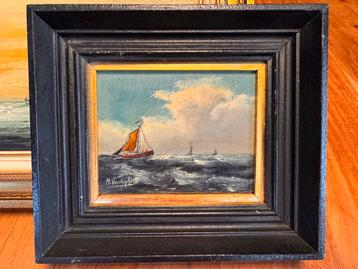 Zeezicht met zeilboten beschikbaar voor biedingen