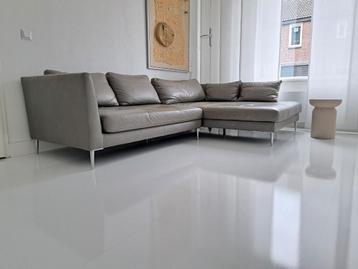  lounge bank grijs leer nwst beschikbaar voor biedingen