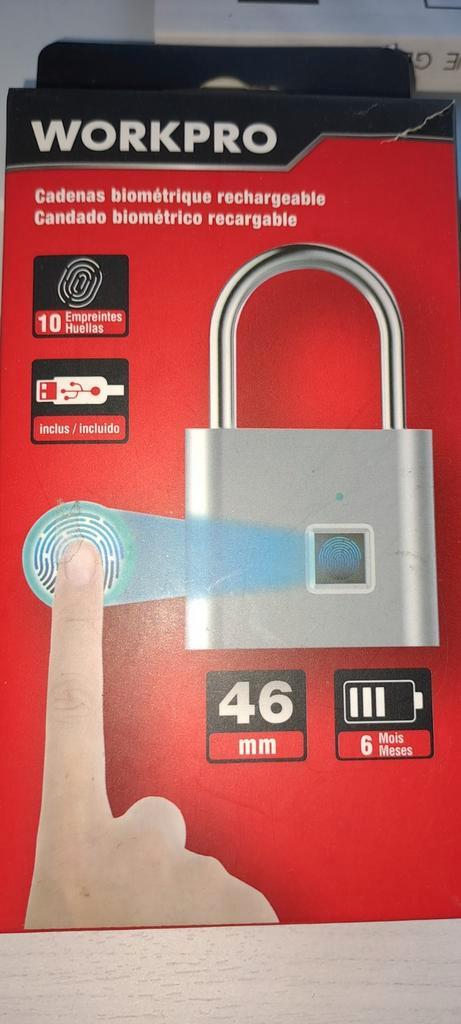 Cadenas empreinte rechargeable usb neuf à saisir ↙️, Doe-het-zelf en Bouw, Hang- en Sluitwerk, Nieuw, Overige typen, Inox, Ophalen