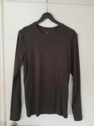 T-shirt met lange mouwen voor heren kaki maat M beschikbaar voor biedingen