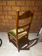 Houten stoelen met velours zit vlak (6 stuks), Huis en Inrichting, Ophalen, Zo goed als nieuw