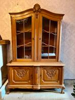 Antieke vitrinekast / buffetkast – massief hout, Ophalen, Gebruikt, Glas, Klassiek, landelijk