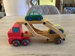 Petit camion en bois avec voitures (13x40 cm), Enfants & Bébés, Enlèvement ou Envoi, Utilisé, Jouet à Rouler ou à Bascule