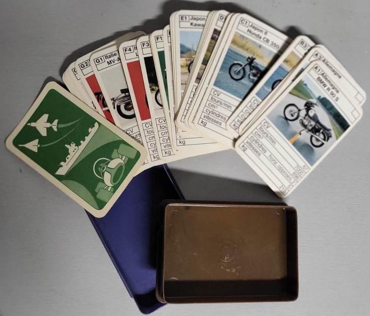 VINTAGE - Jeu (de cartes) d'atout Quartet MOTOs, Verzamelen, Speelkaarten, Jokers en Kwartetten, Gebruikt, Speelkaart(en), Ophalen of Verzenden