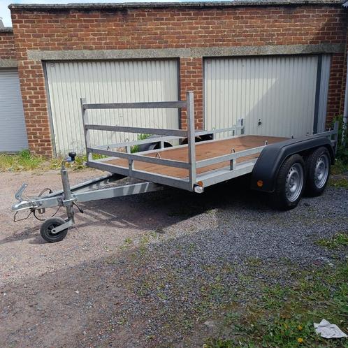 Platte aanhangwagen van 750 kg voor het vervoer van motorfie, Auto diversen, Aanhangers en Bagagewagens, Zo goed als nieuw, Ophalen