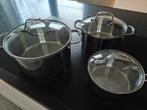 Tefal kookpotten - zgan, Ophalen, Zo goed als nieuw, Pannenset, Inductieplaat