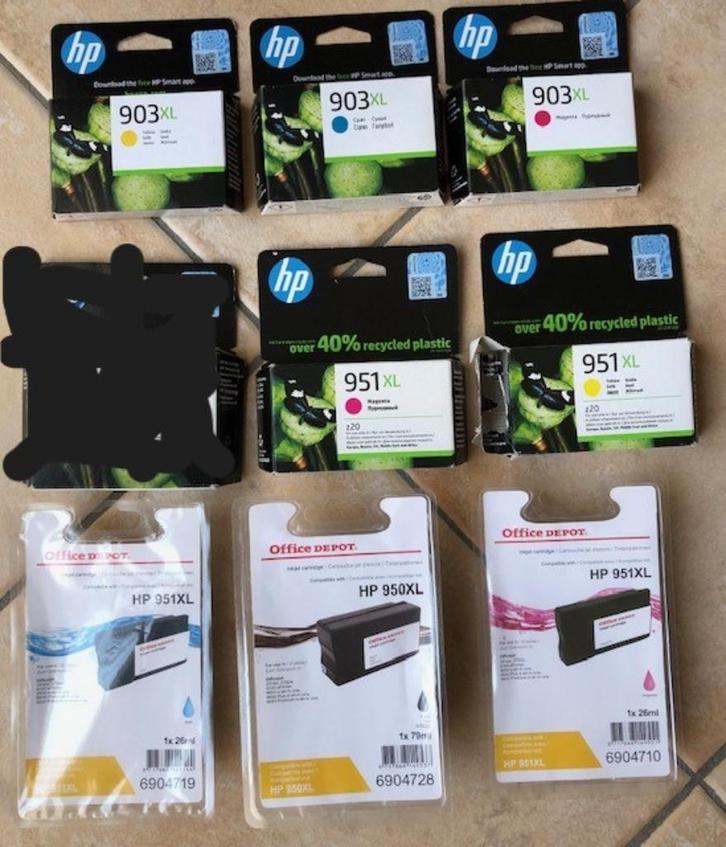 8 HP inktcartridges: 8 € per stuk (60 € voor alles samen), Computers en Software, Printerbenodigdheden, Nieuw, Cartridge, Ophalen of Verzenden