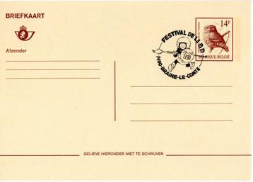 BELGIUM :1990: Illustrated date cancel on postcard : STRIPS disponible aux enchères