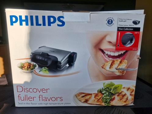 Gezondheidsgrill van 2000 W met geribbelde grillplaat, Elektronische apparatuur, Contactgrills, Gebruikt, Ophalen