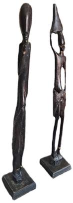 Vier afrikaanse beeldjes 44cm, Antiek en Kunst, Verzenden